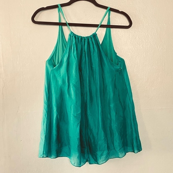 M for Bolide Women’s Turquoise Green Silk Tank Top XS Camisole - Picture 7 of 8